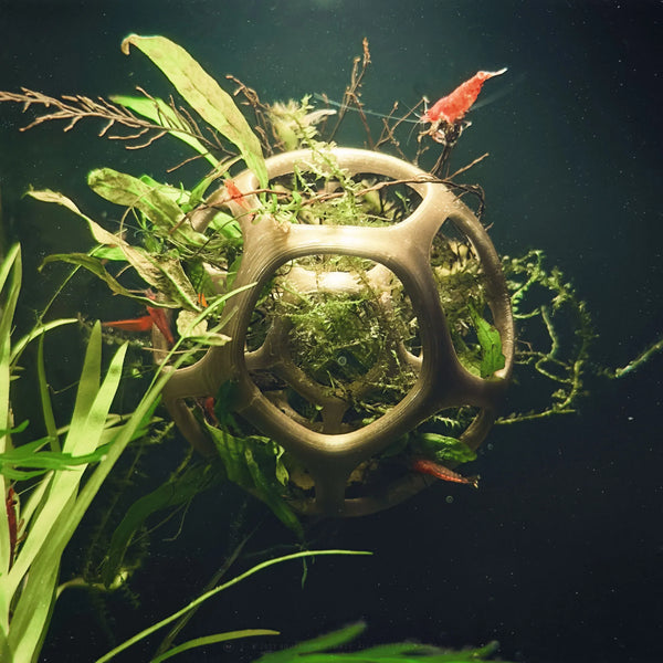 Fish tank ornament cave  for shrimps and fry that can hide and  feel at home. Maze ball suitable for planting java, moss or other aquatic plants. t4option0_0