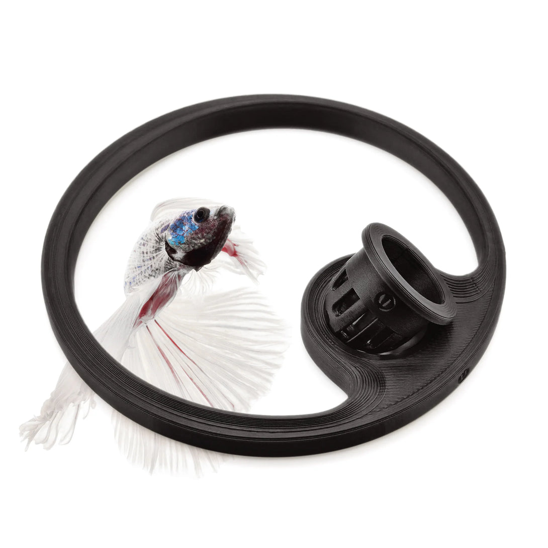 Betta Fish Feeding Ring with Worm Feeder Cone - Floating Fish Tank Portal