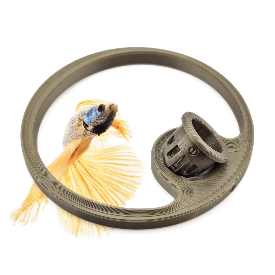 Betta Fish Feeding Ring with Worm Feeder Cone - Floating Fish Tank Portal